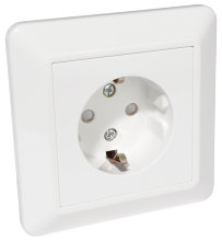 Stikkontakt enkel m/jord innfelt